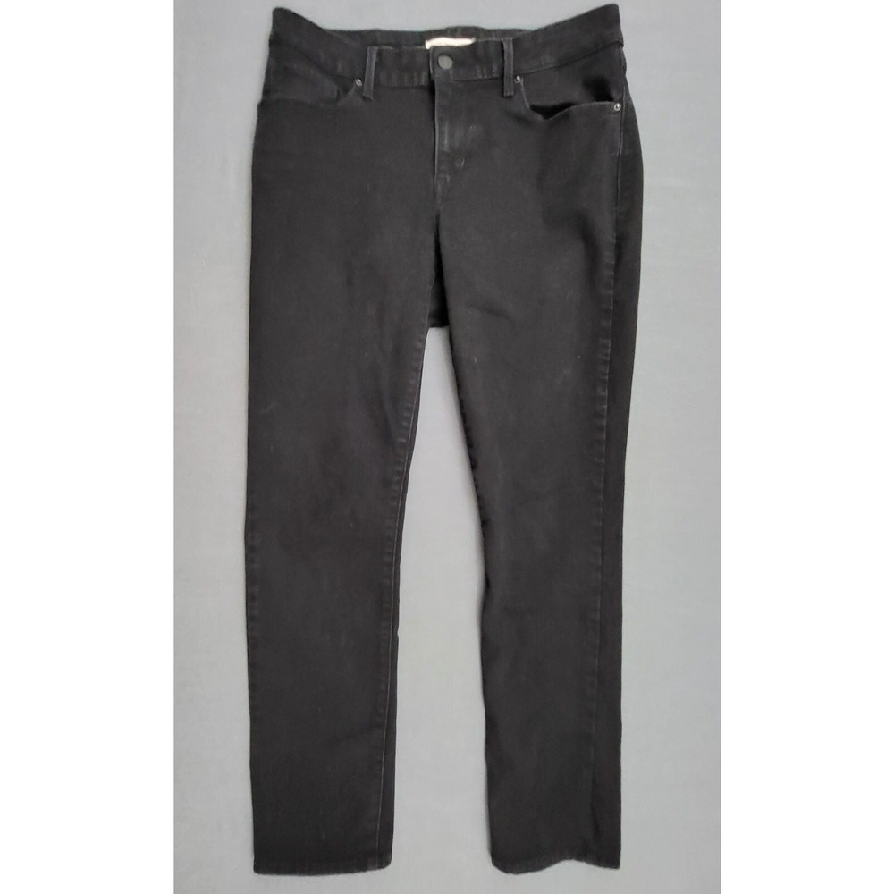 Levis Womens Classic Mid Rise Skinny Jeans Black Size 12 Stretch Denim Pants